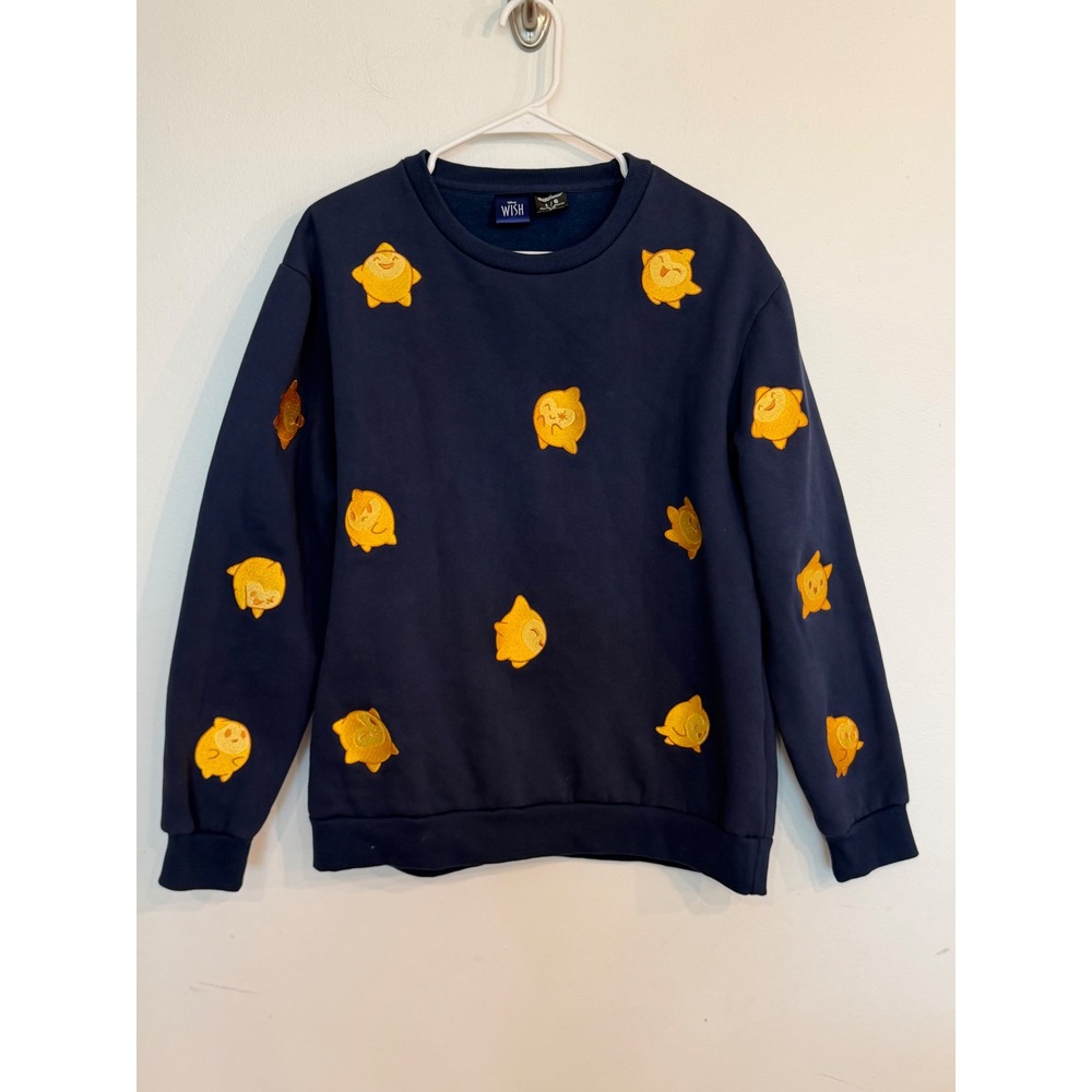 Disney Wish x Cakeworthy Star Embroidered Navy Blue Sweatshirt Large L